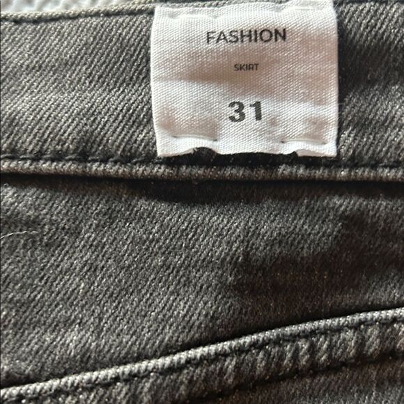 Hudson Denim Reconstructed Maxi skirt five pocket front slit black pearl grey 31 - Picture 13 of 14